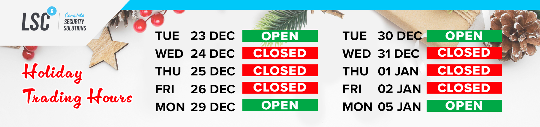 1225 Holiday Trading Hours